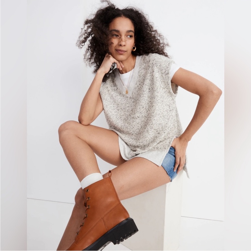 Madewell women’s marled v-neck tunic vest. NWOT